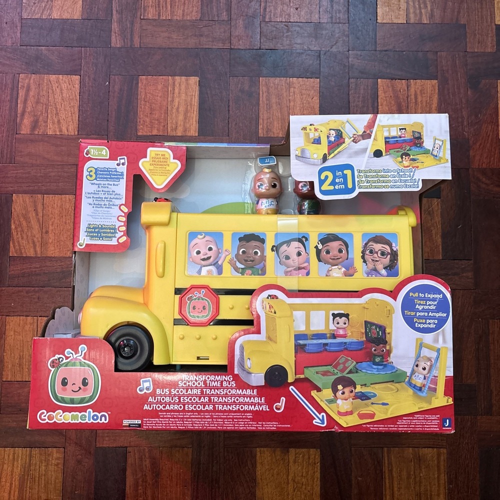 CoComelon Transforming School Time Bus - Lights and Sounds - 3 Favorite...